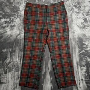 True Vintage Scottish Tartan Plaid Pure Wool Corbin Mens Size 35x28 Casual Work